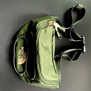 North face Pink and Green Belt Bag